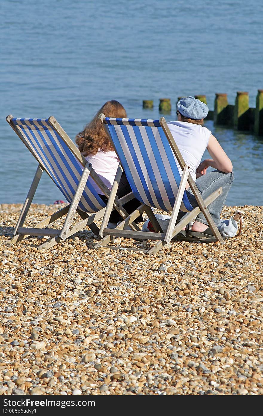 Deckchairs on the beach