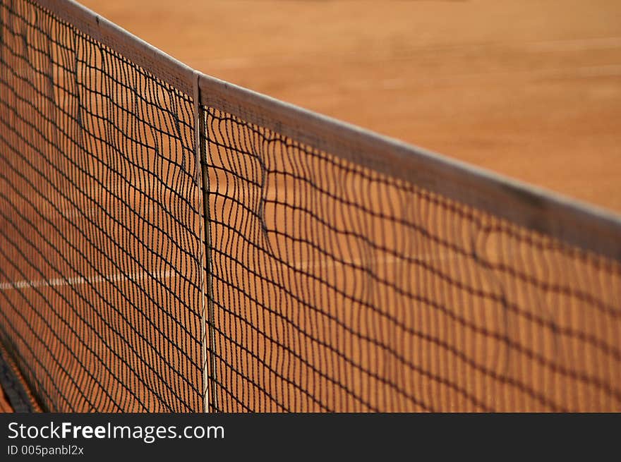 Detail of a tennis-court net, center in focus, shallow DOF. Detail of a tennis-court net, center in focus, shallow DOF