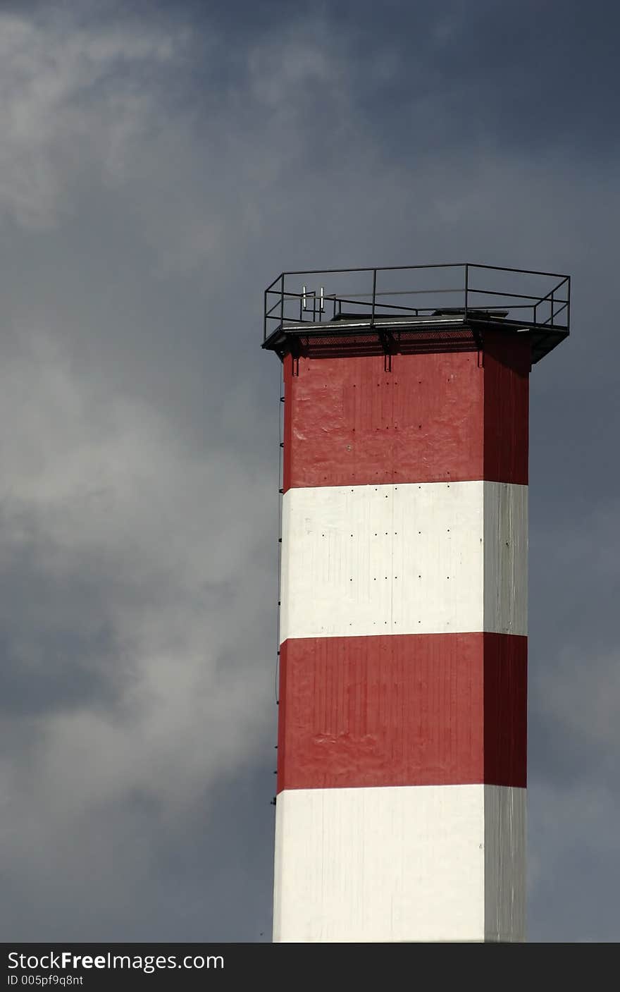 White and red chimney. White and red chimney