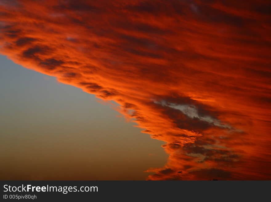 Clouds in sunset light