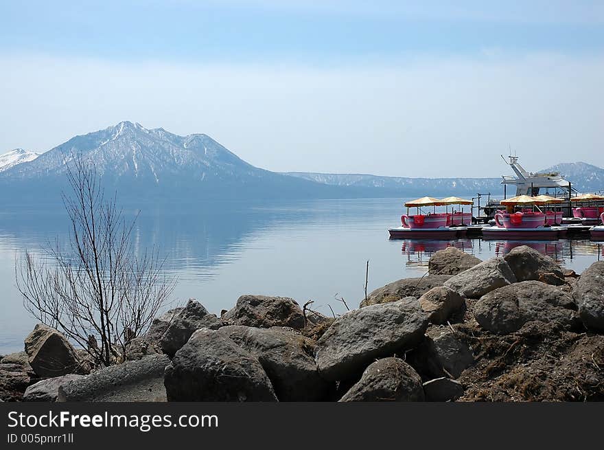 Lakeside with japanese dinghy