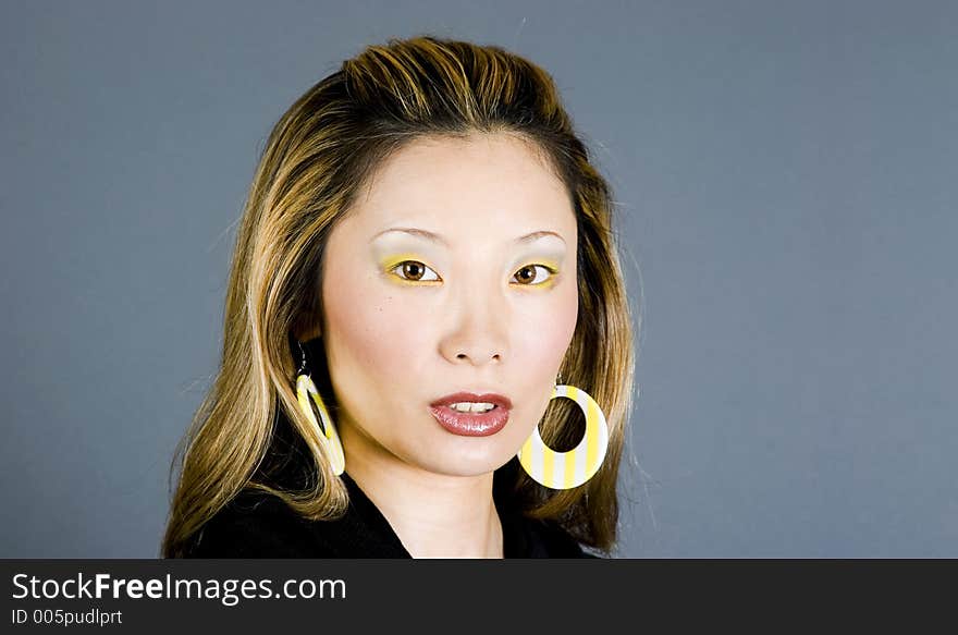 Headshot of an attractive Japanese woman. Headshot of an attractive Japanese woman