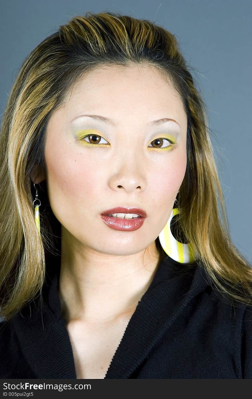 Headshot of a young Japanese woman. Headshot of a young Japanese woman