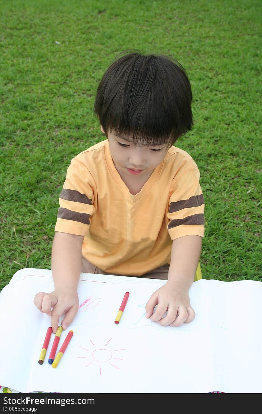 Boy coloring