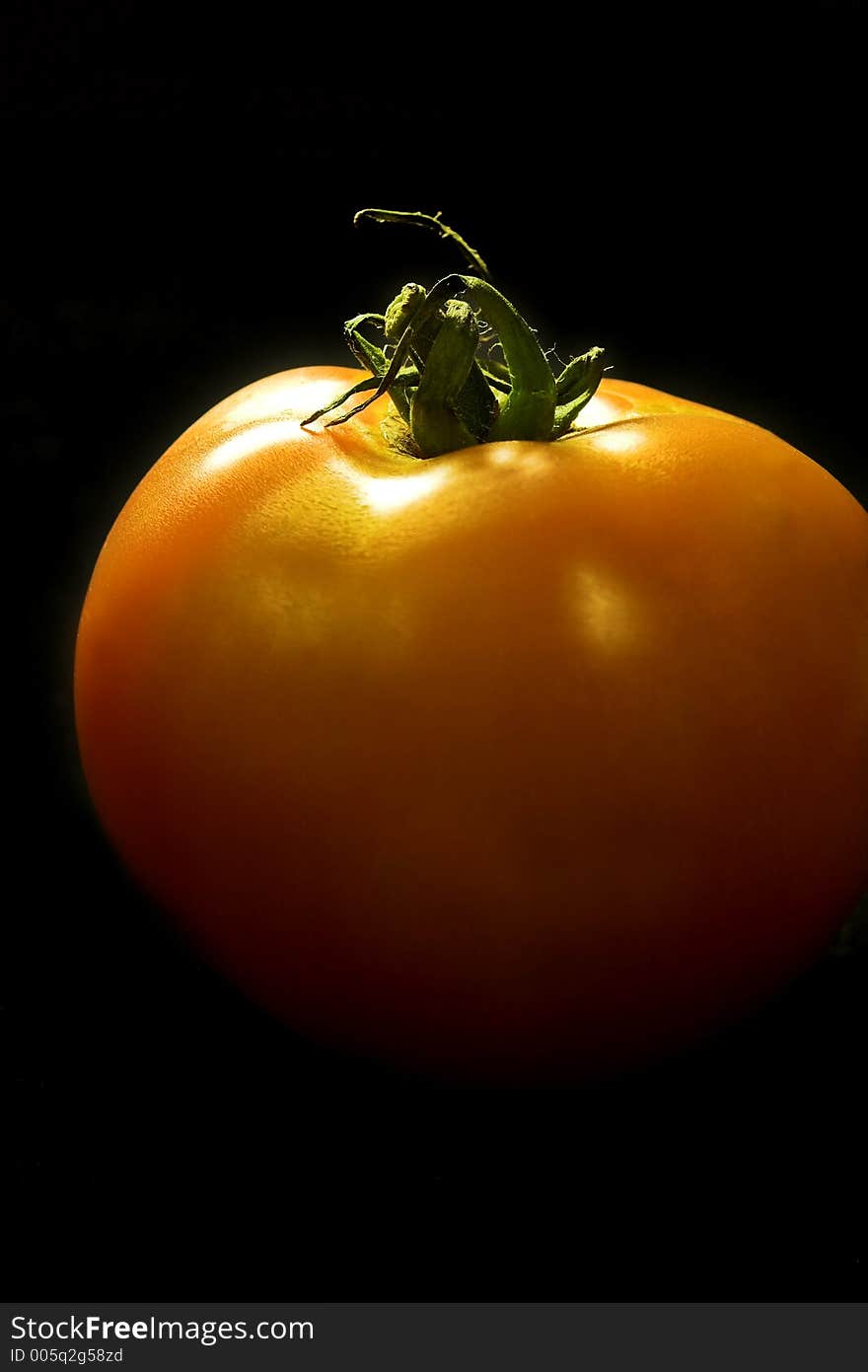 Red tomato on black backround. Red tomato on black backround