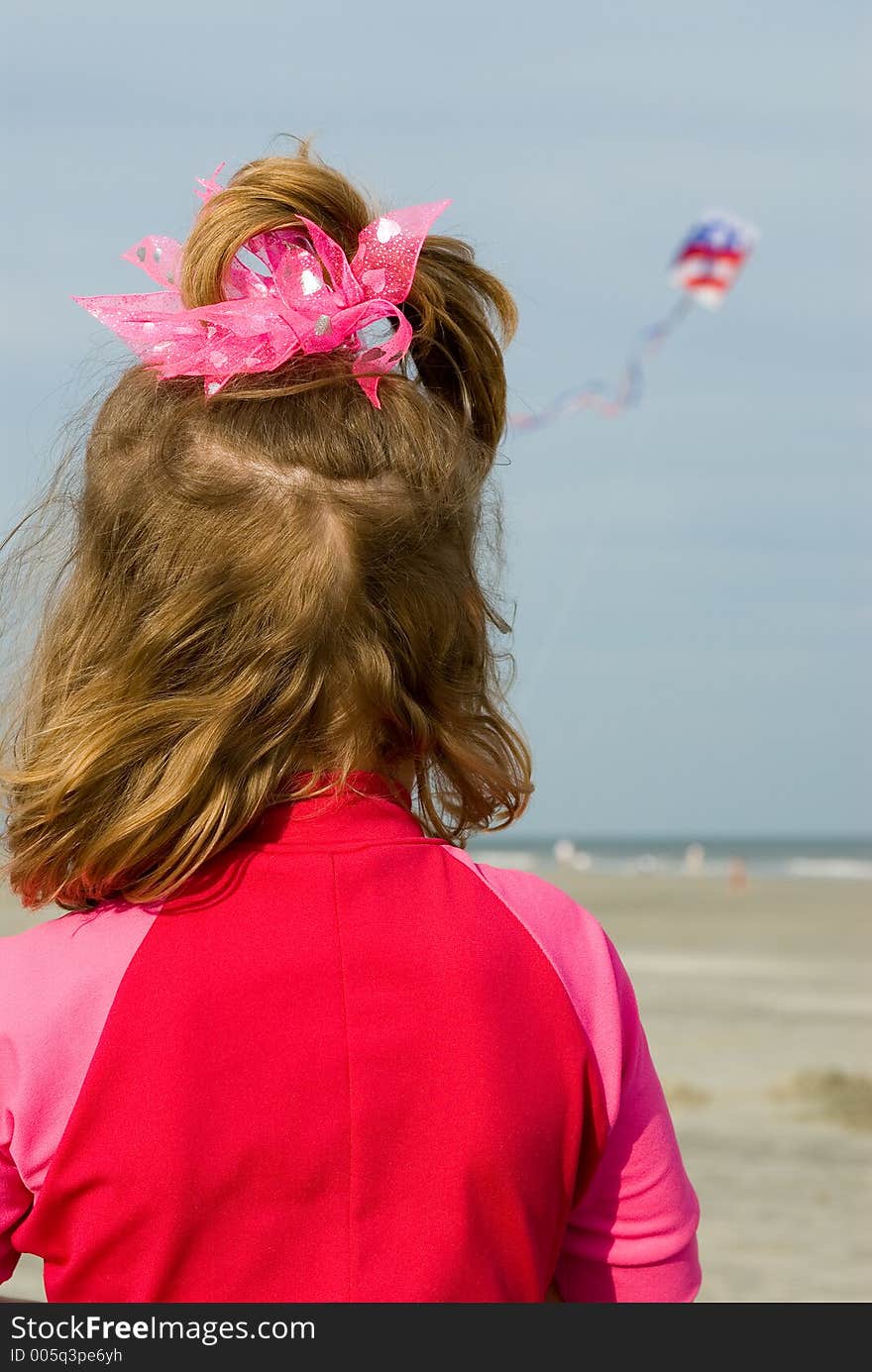 Beach Girl With Kite