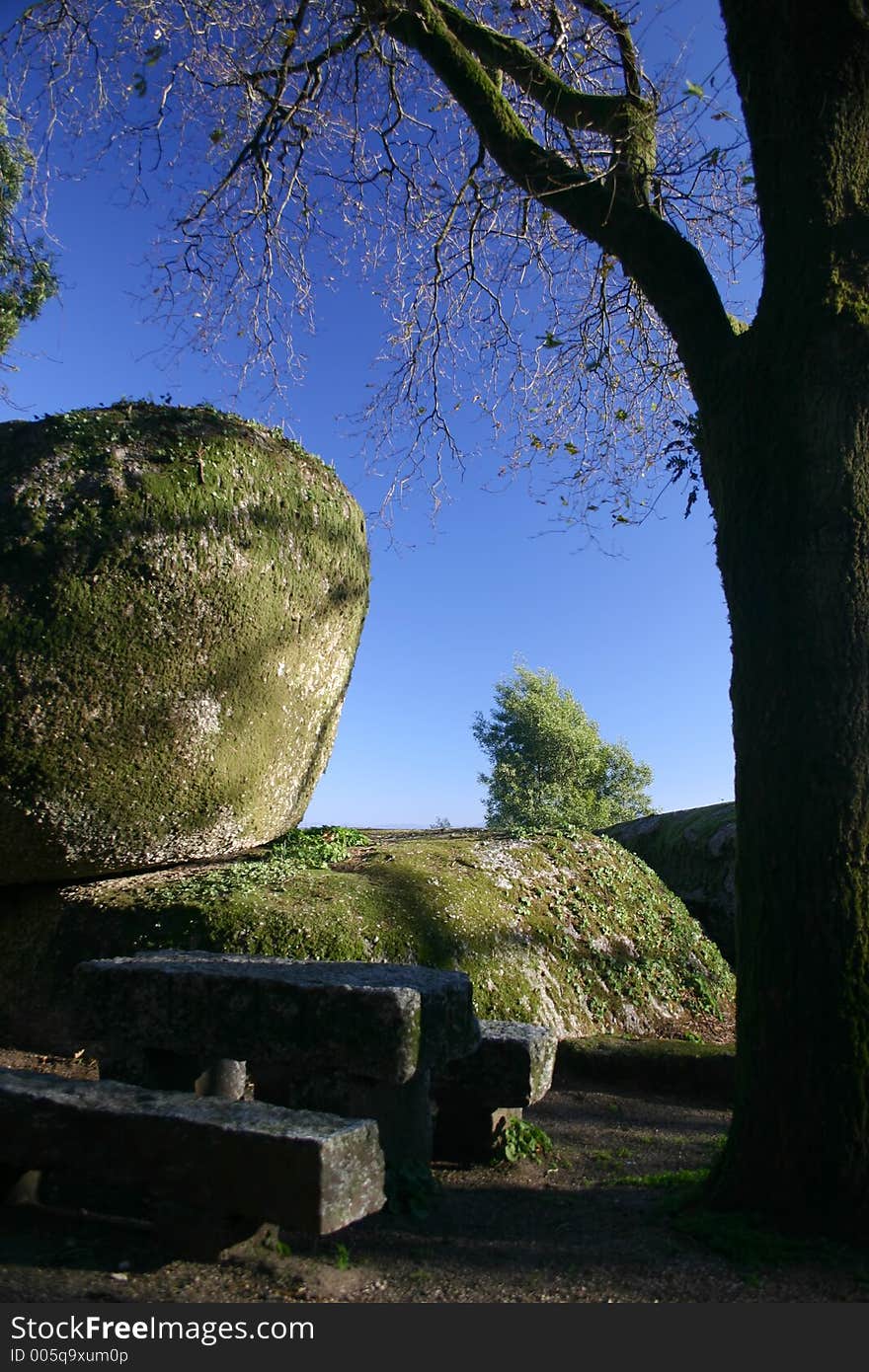 Stone table at sunrise. Stone table at sunrise