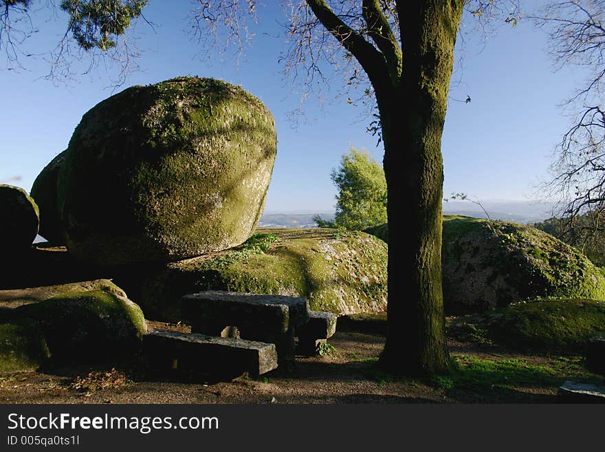 Stone table at sunrise. Stone table at sunrise