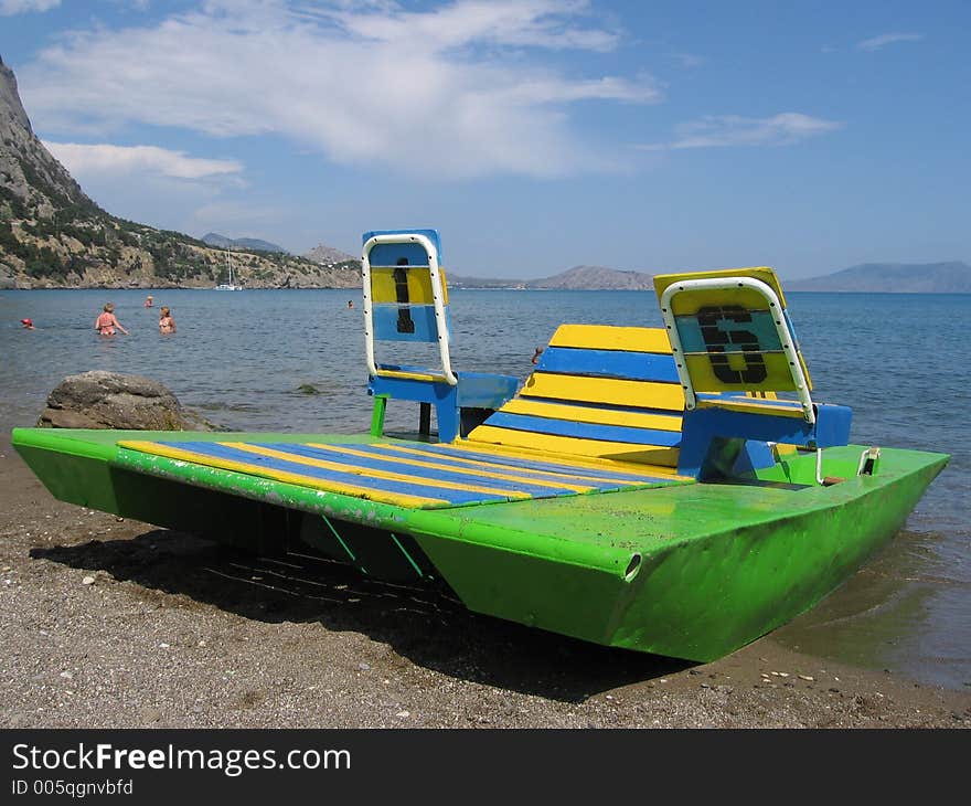 Waterbike in sea. Waterbike in sea