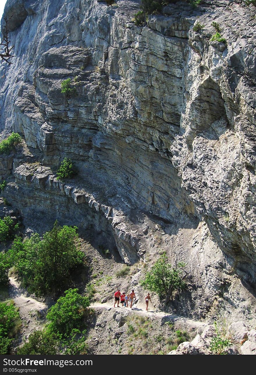 Trailway on the rock. Trailway on the rock