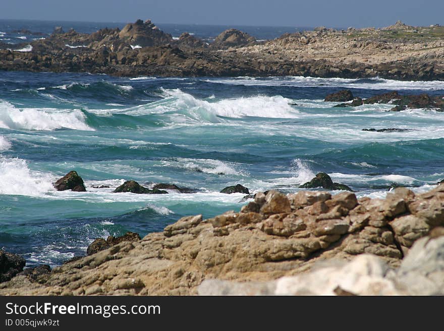 Rugged rocks of Pacific Coastline