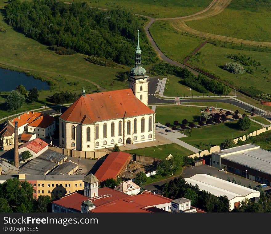 Moved church. Most city in the Czech Republic. Moved church. Most city in the Czech Republic.