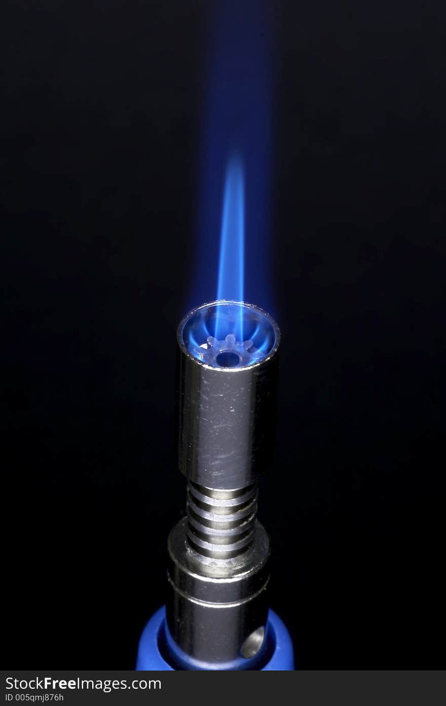 Small gas burner with flame. Small gas burner with flame