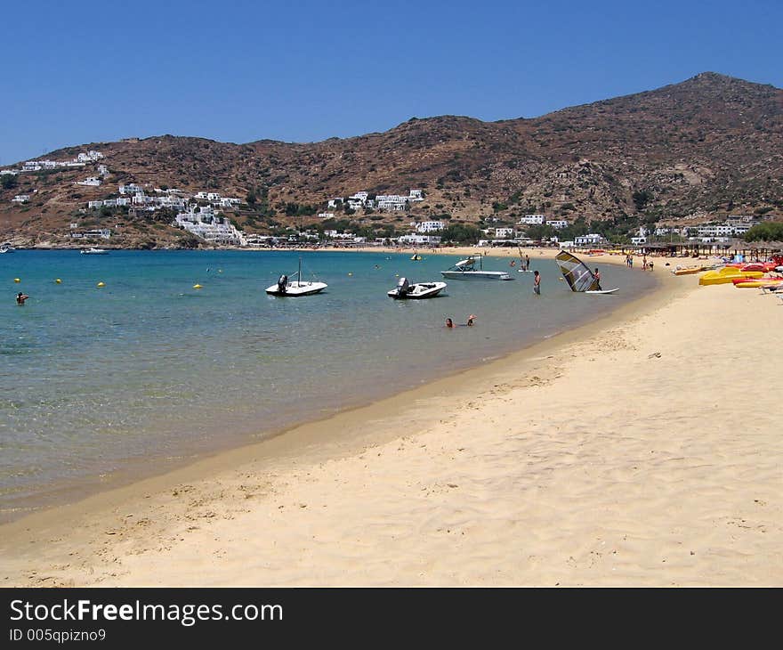 Boats, on a beach, on summer at an Greek island. Boats, on a beach, on summer at an Greek island