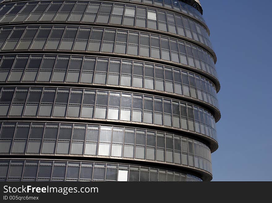 Detail of the city hall building on the south bank of the river thames. Detail of the city hall building on the south bank of the river thames