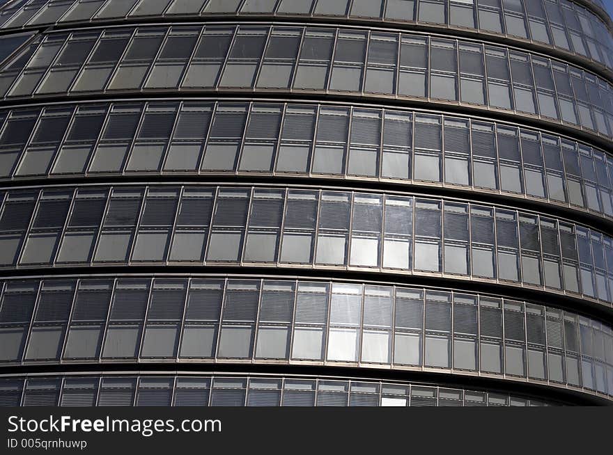 Detail of the city hall building on the south bank of the river thames. Detail of the city hall building on the south bank of the river thames