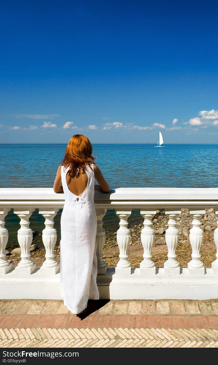 Woman in white. Woman in white