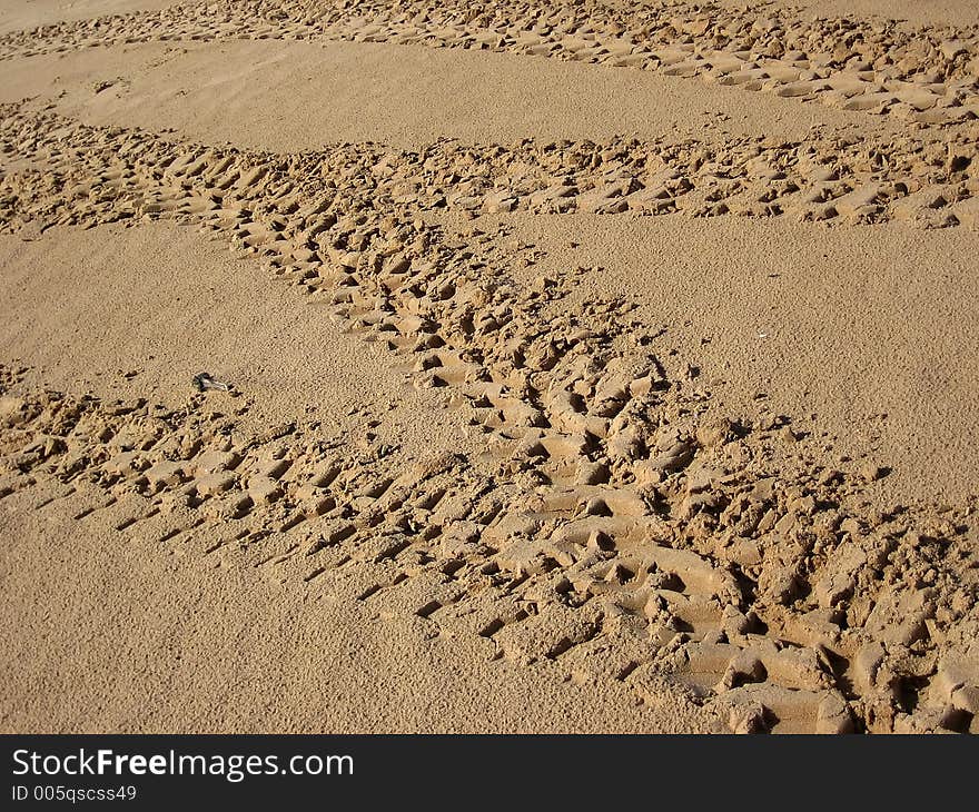 Footprint on a sandy beach. Footprint on a sandy beach.