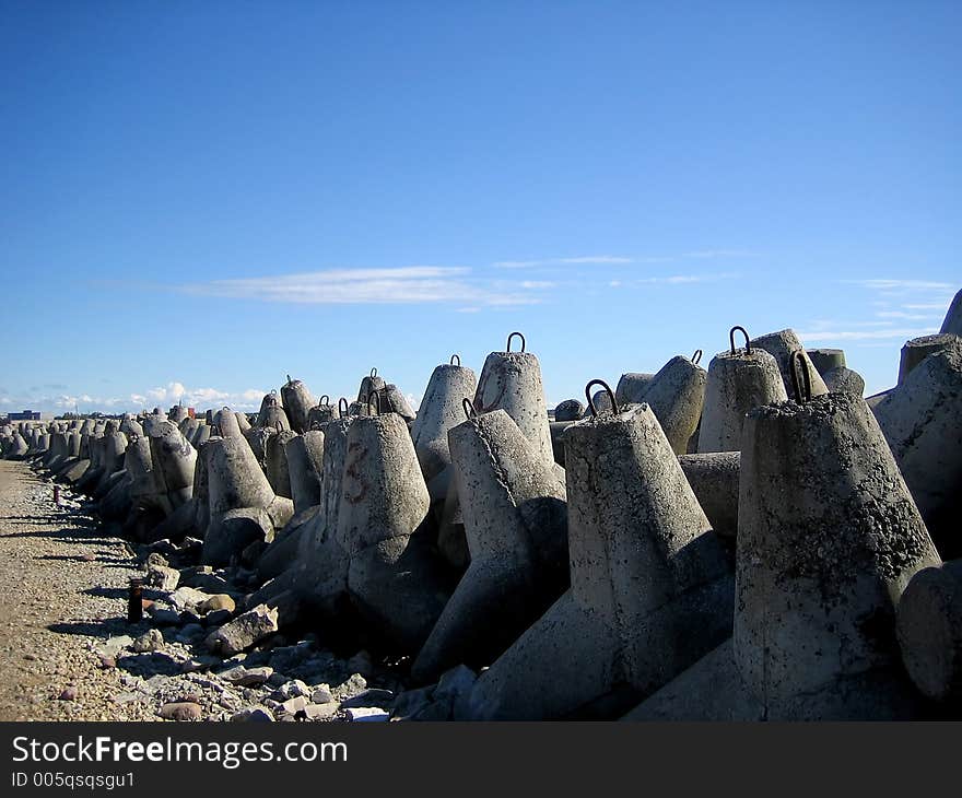 Breakwater, leaving far in a sea. Breakwater, leaving far in a sea.