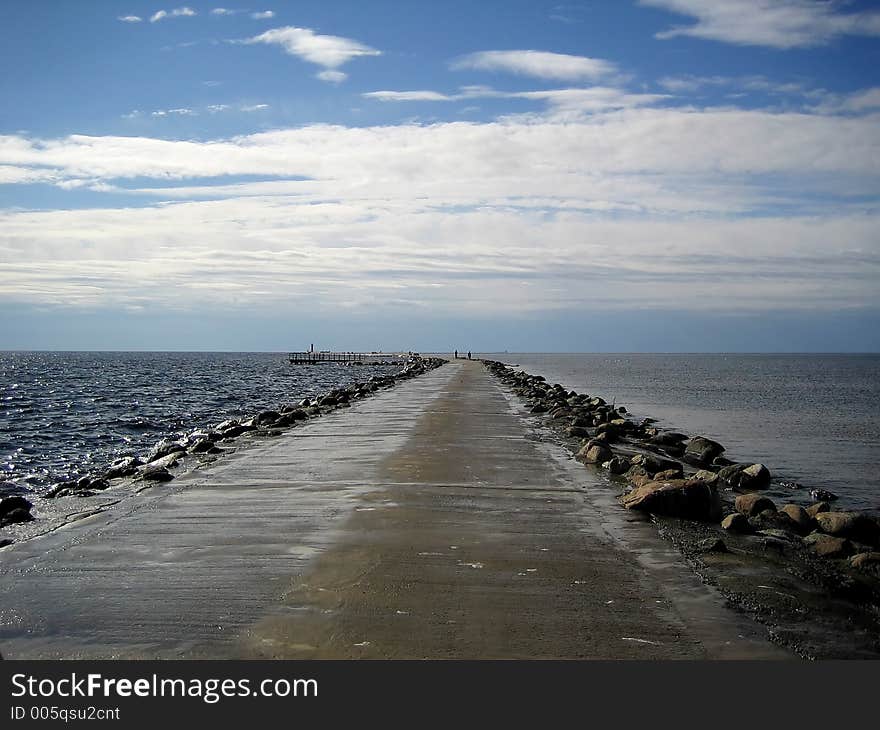 Breakwater and beacon.