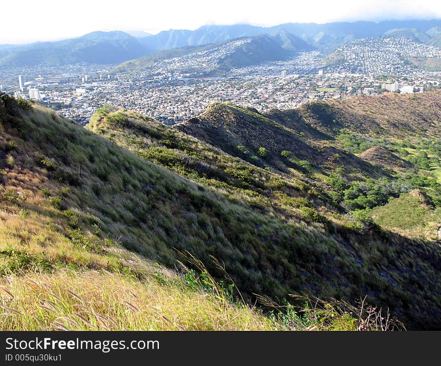 Oahu from diamond head trail