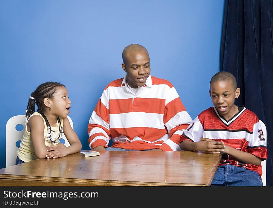 Family playing cards