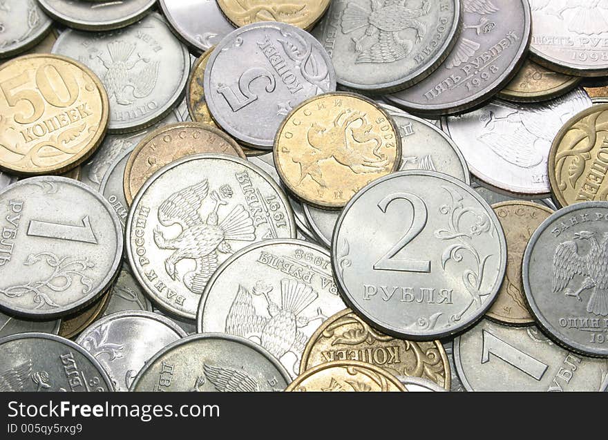 Coins, isolated on white