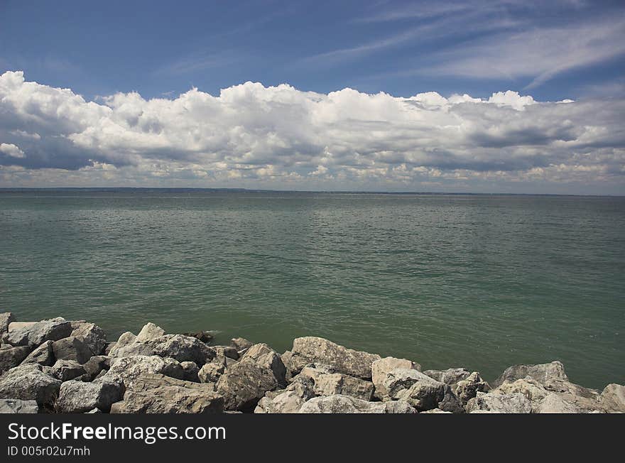 Rocky lake shore