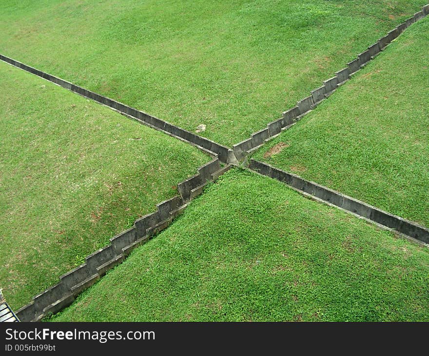 Cross drains in grass