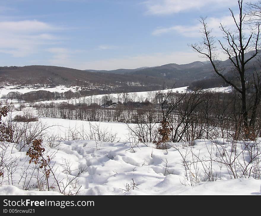 View on country in winter