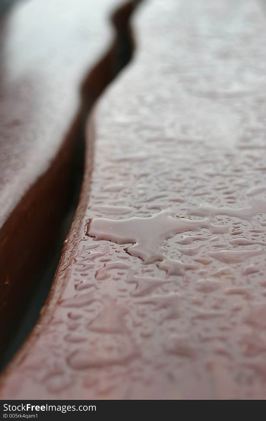 Wood seat after rain. Wood seat after rain