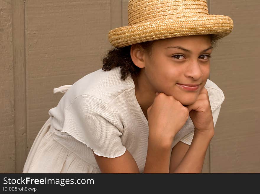 Lovely young lady with a mysterious smile. Lovely young lady with a mysterious smile