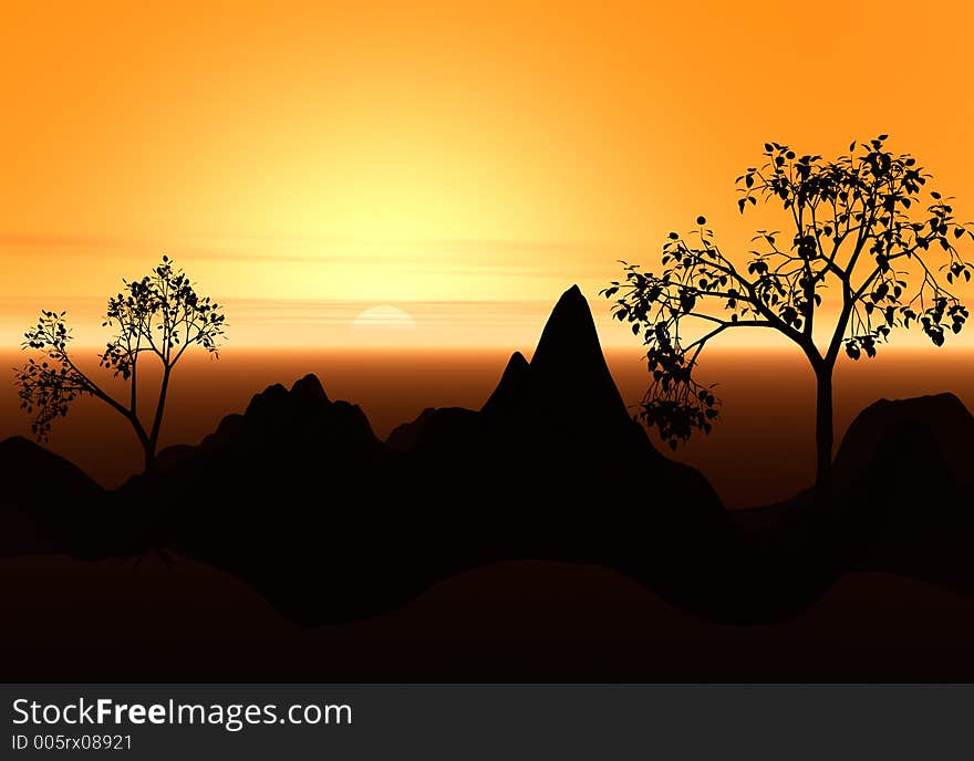 Beautiful colored sunset background