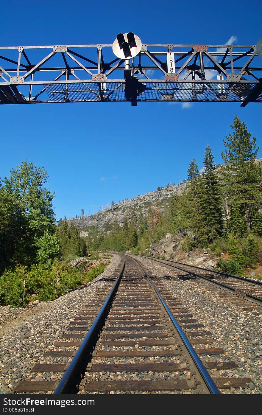 Railroad track through the mountains. Railroad track through the mountains