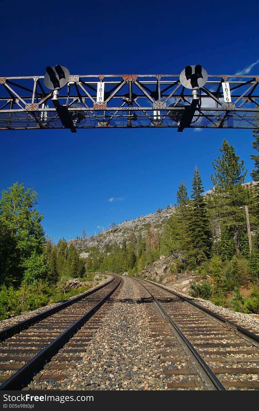 Railroad track through the mountains. Railroad track through the mountains