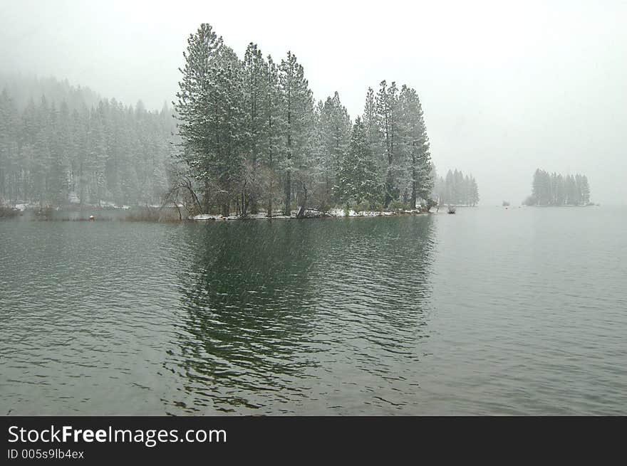 Wintery afternoon by the lakeshore. Wintery afternoon by the lakeshore