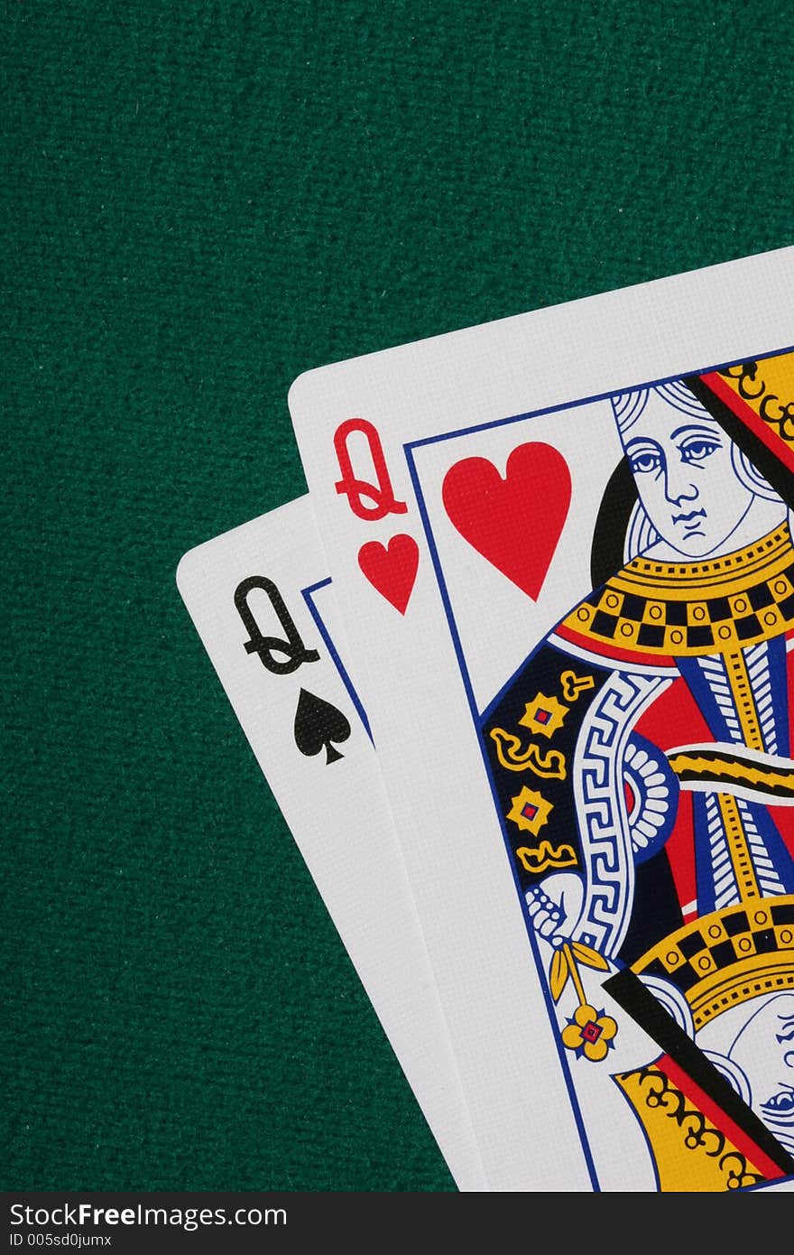 Pocket queens - good starting hand in Texas Holdem poker