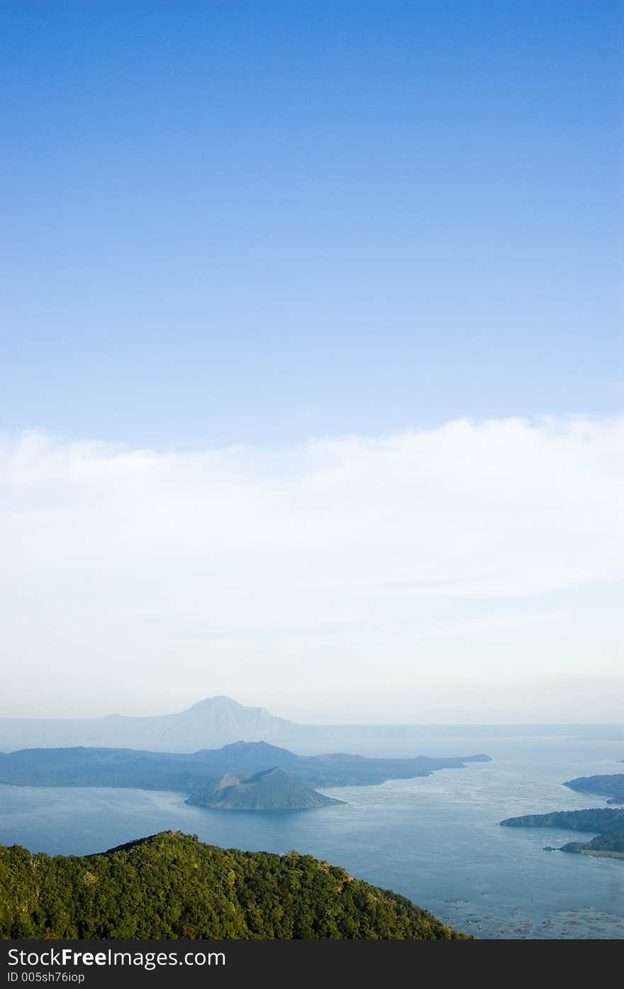 Tree overlooking Taal Volcano. Tree overlooking Taal Volcano