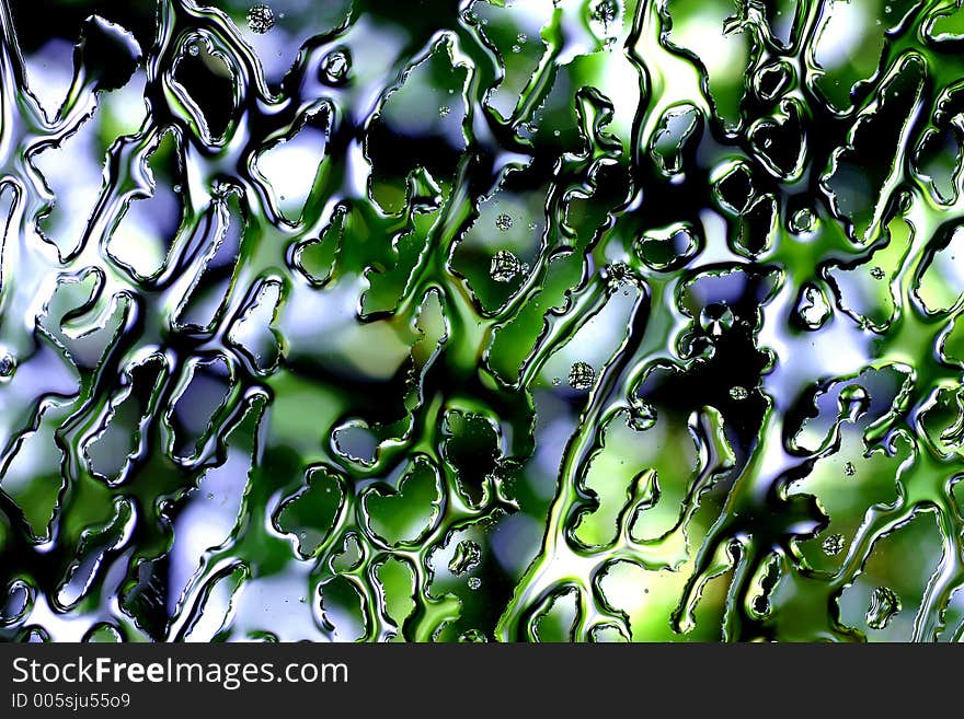 Oil drops on glass. Oil drops on glass