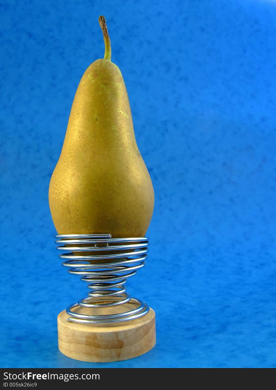 Pear on egg cup