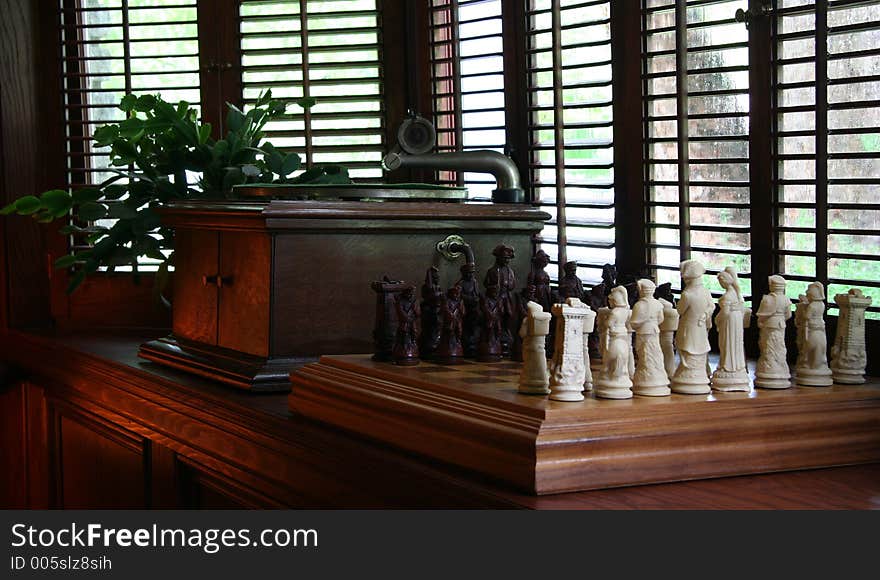 Chess board in my library. Chess board in my library