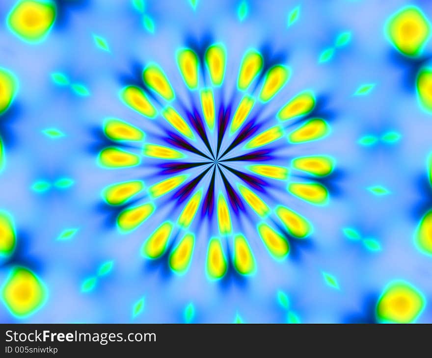 An illustration of a kaleidoscopic blue and yellow background for use in website wallpaper design, presentation, desktop, invitation and brochure backgrounds. An illustration of a kaleidoscopic blue and yellow background for use in website wallpaper design, presentation, desktop, invitation and brochure backgrounds.