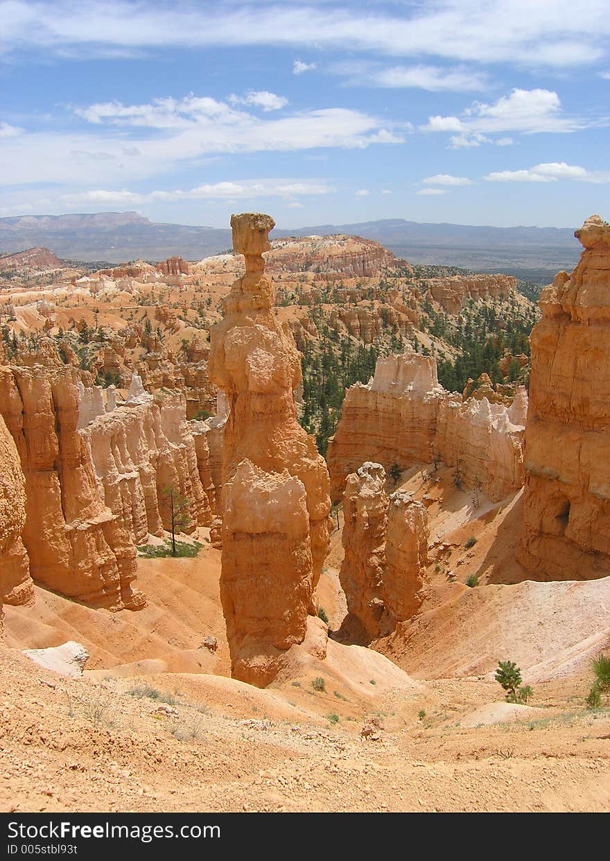 Hiking trail of Bryce Canyon National Park in Utah, United States. Hiking trail of Bryce Canyon National Park in Utah, United States