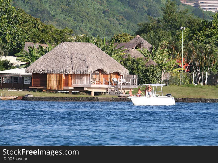 Tropical house and boat