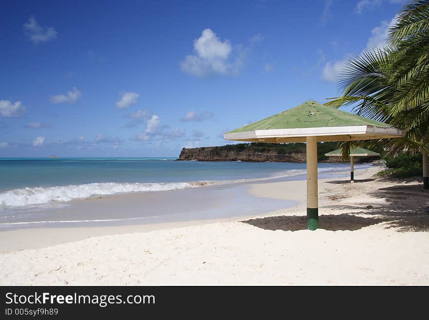 Parasol at a caribbean beach. Parasol at a caribbean beach