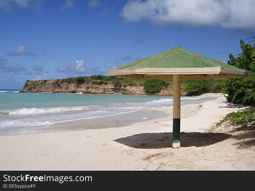 Parasol at a caribbean beach. Parasol at a caribbean beach