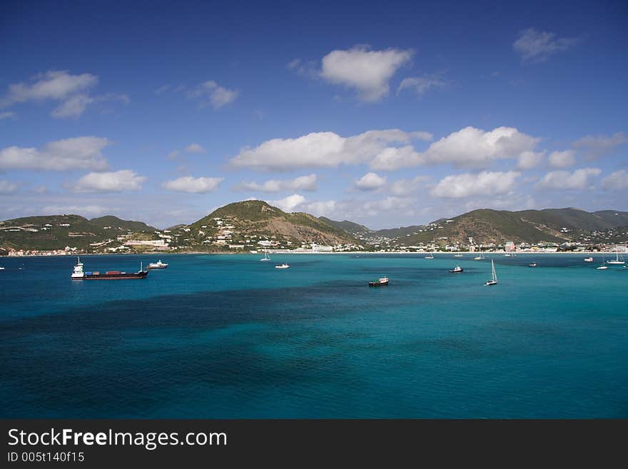 Beautiful blue caribbean bay. Beautiful blue caribbean bay