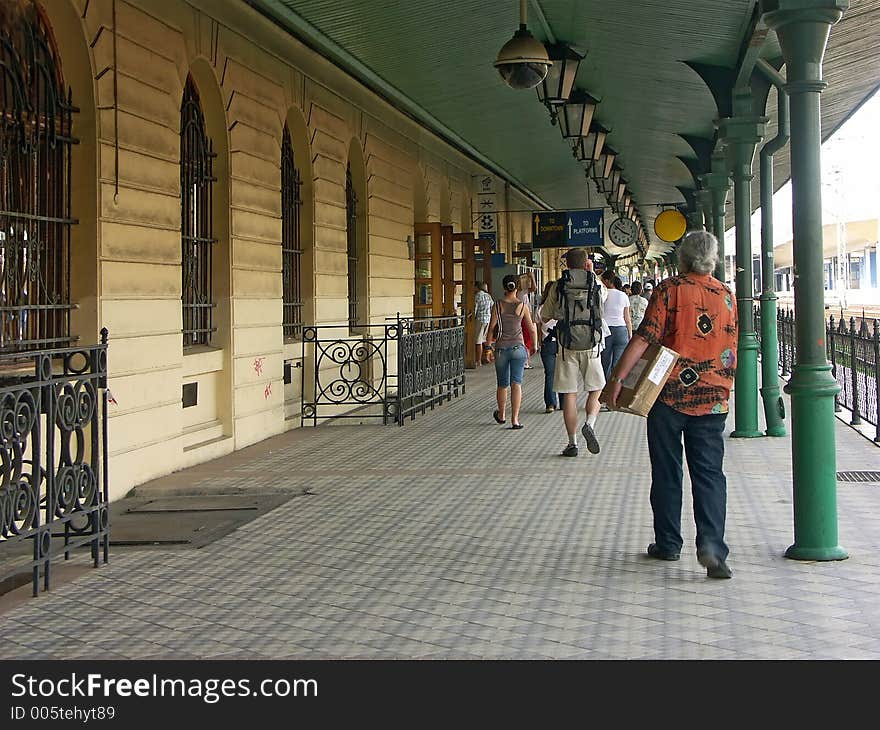 Commuters at the railway station