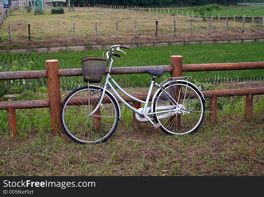 Bicycle on a fence