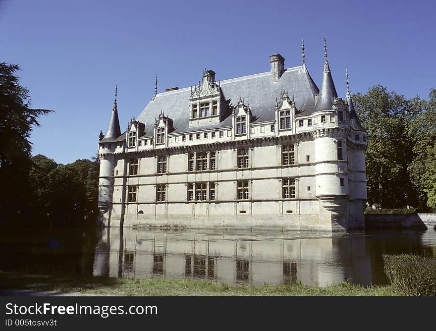 Azay le Rideau castle in Loire Valley, France